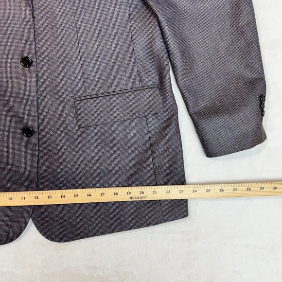 Pronto Uomo Men's 44 Long Brown Suit Silk & Wool Business Blazer Coat Jacket - Picture 9 of 16